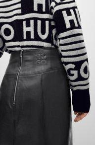 Hugo Boss Lumilli Leather Pencil Skirt Product Image