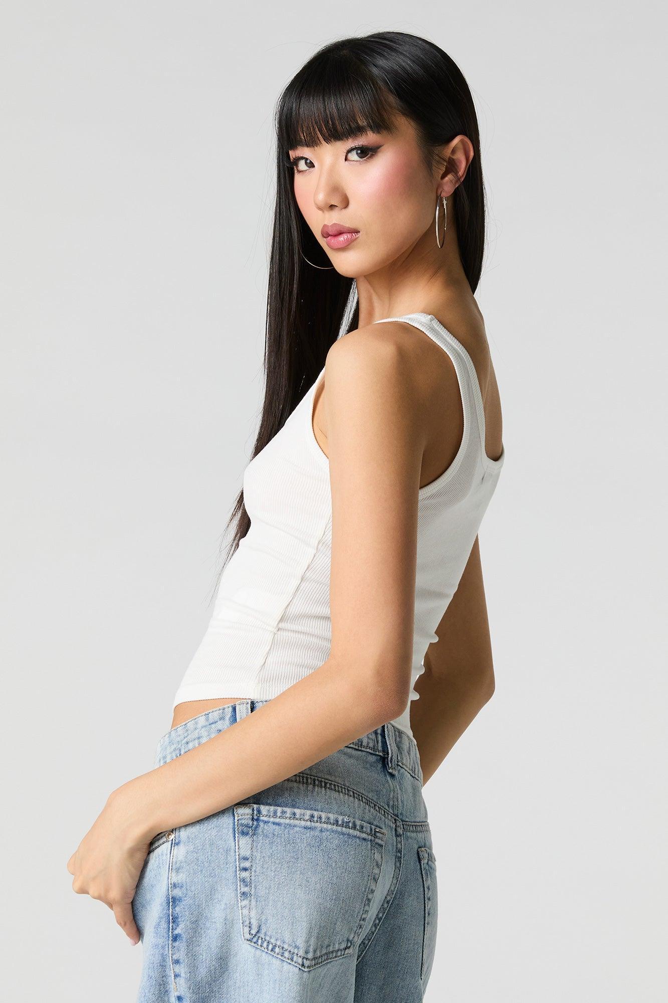 Ribbed Square Neck Tank Female Product Image