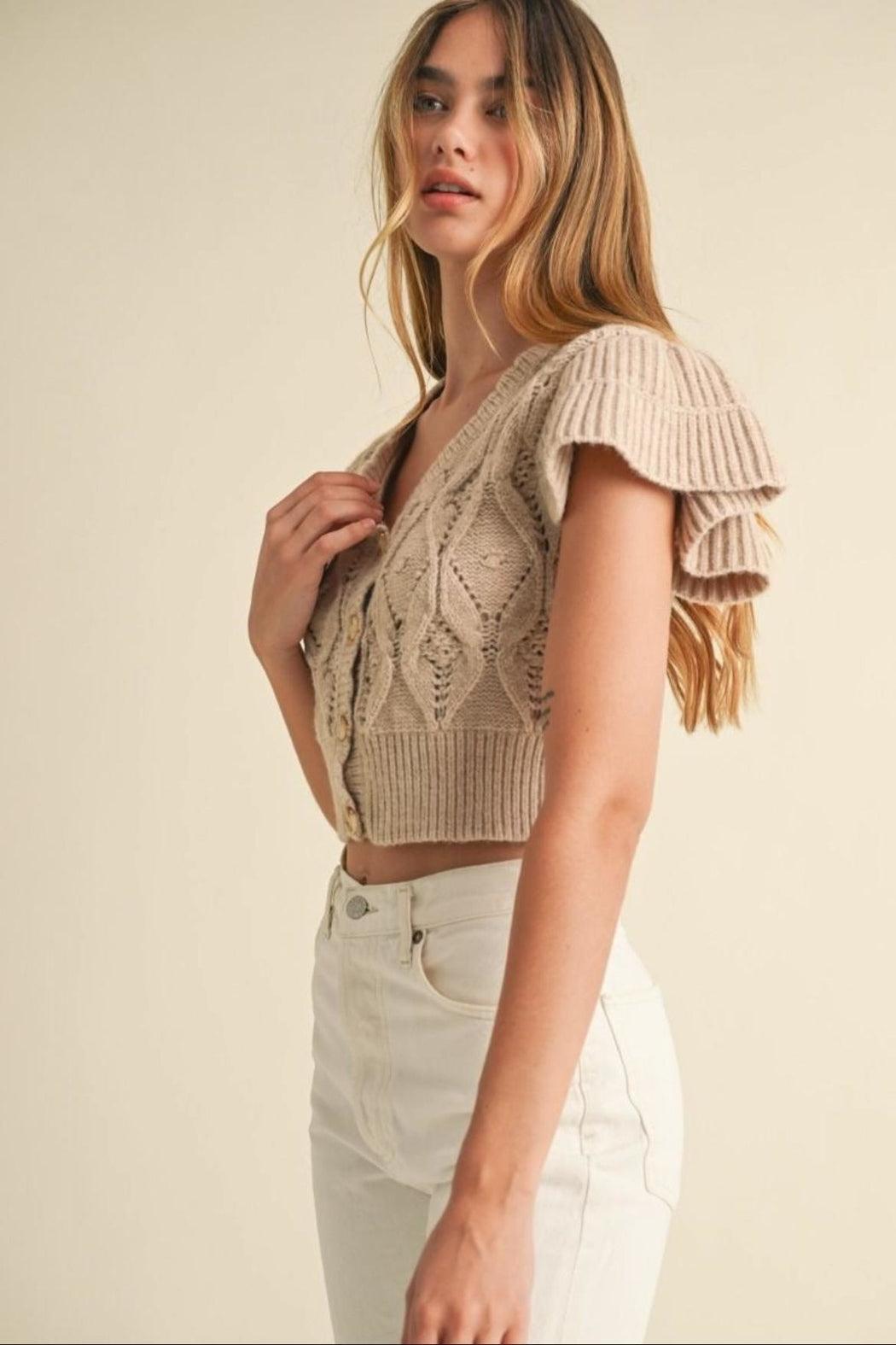 Knit Vest Cardigan Product Image