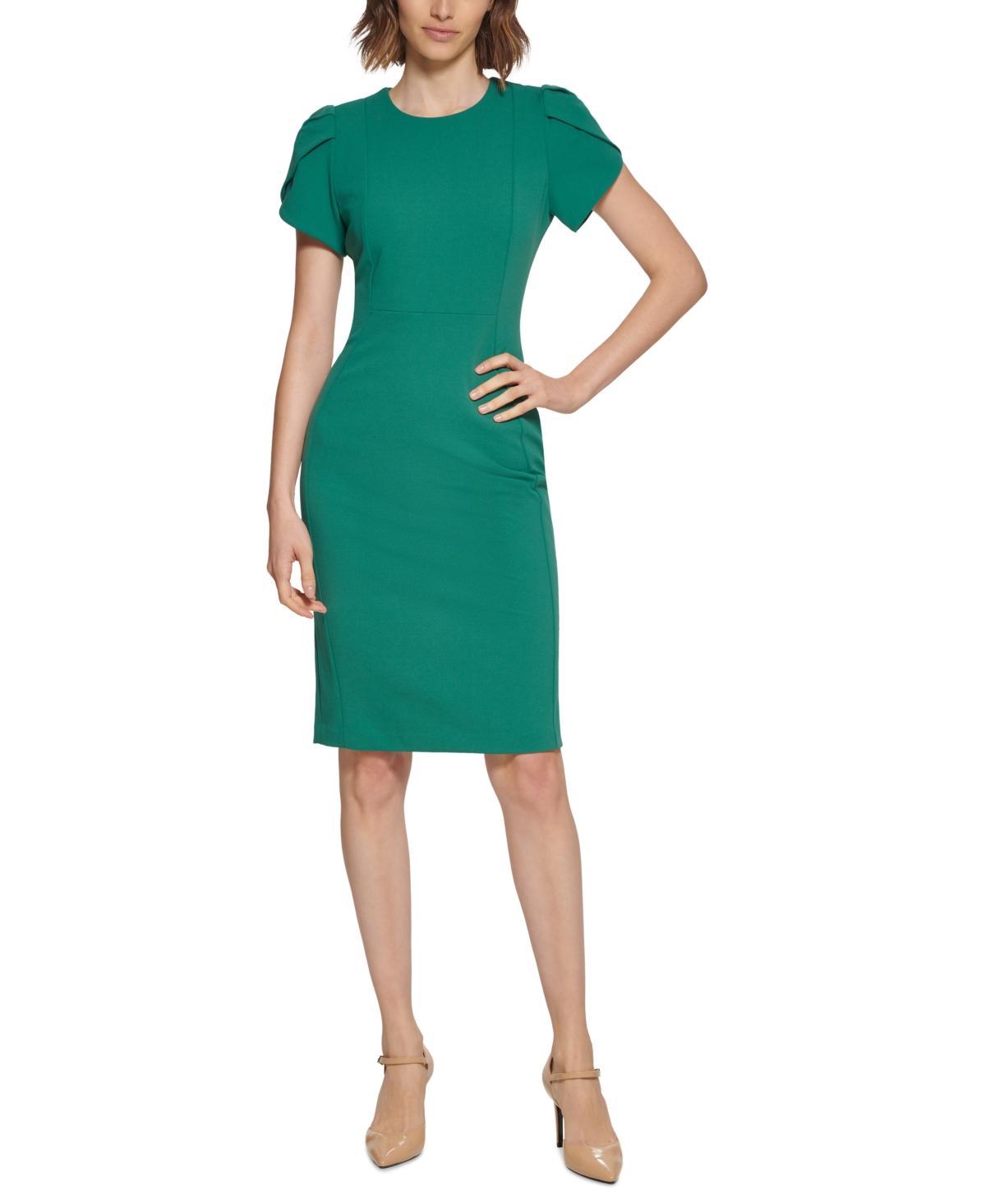Calvin Klein Tulip Sleeve Sheath Dress (Indigo) Women's Dress Product Image