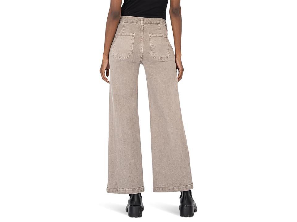 KUT from the Kloth Meg High Rise Fab Ab Wide Leg Slash Frt Pockets (Coffee Cream) Women's Jeans Product Image
