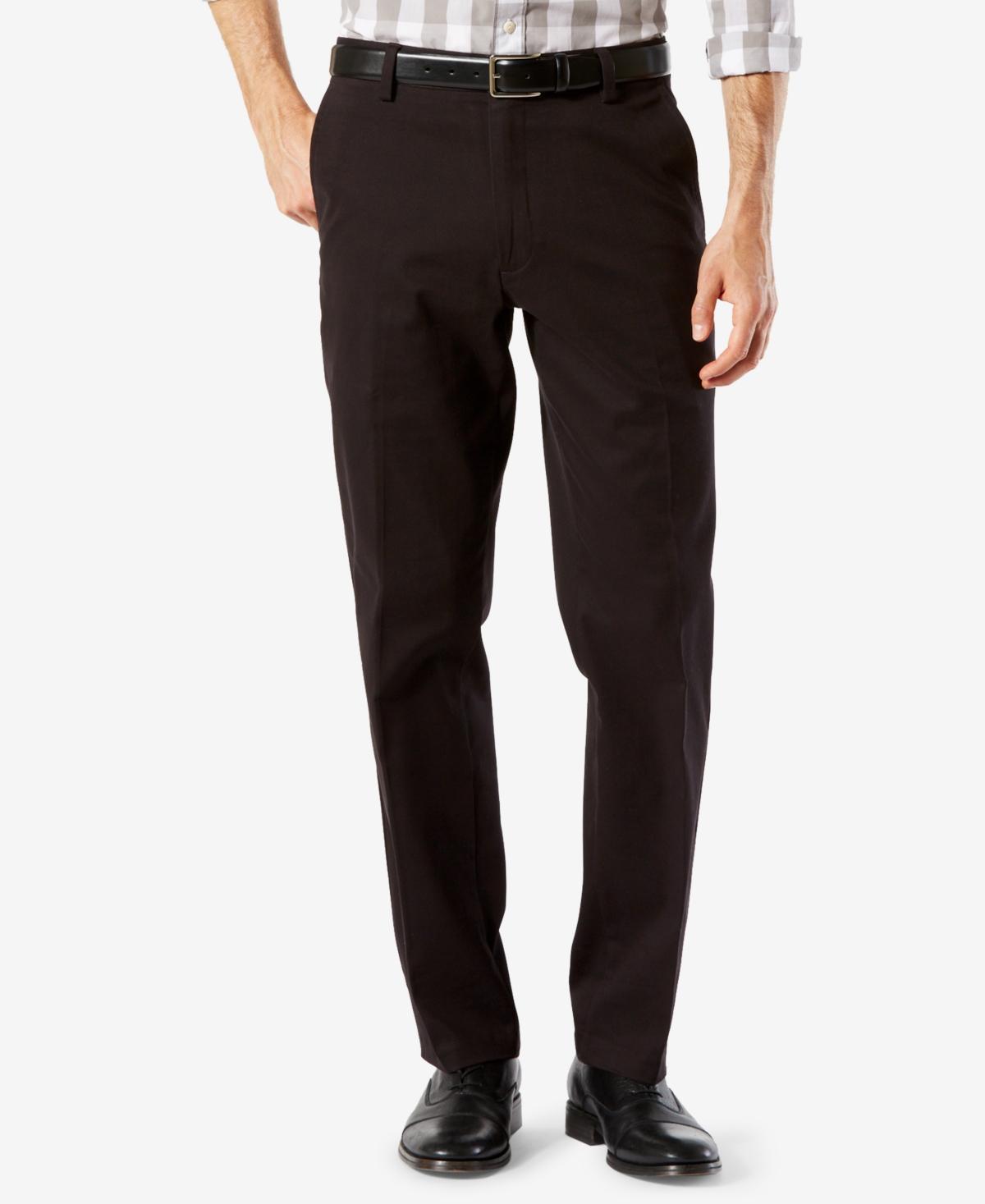 Men's Dockers® Stretch Easy Khaki Straight-Fit Flat-Front Pants, Size: 32 X 32, Black Product Image