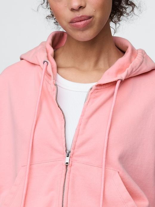 Heavyweight French Terry Oversized Zip Wedge Hoodie Product Image