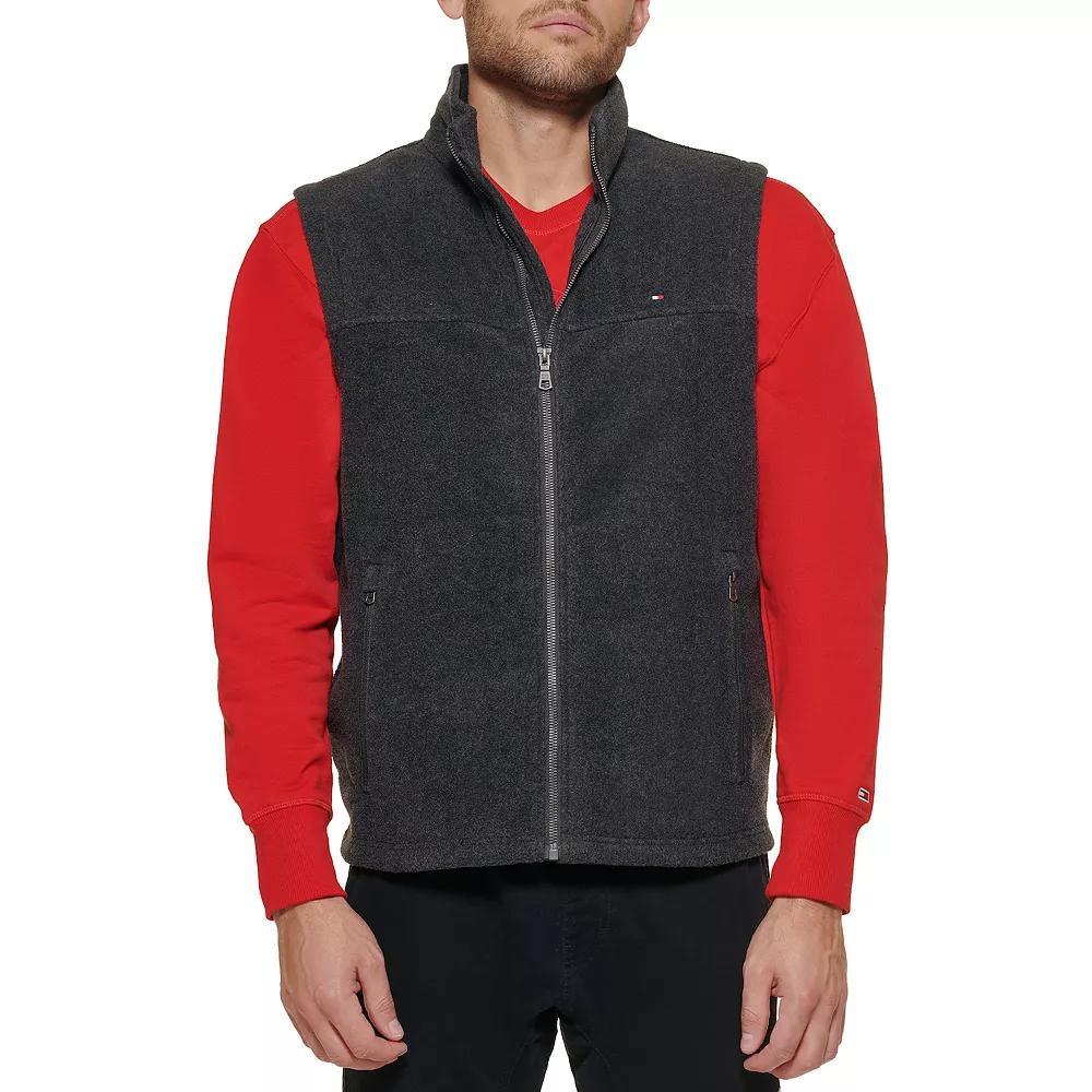 Big & Tall Tommy Hilfiger Fleece Vest with Stand Collar, Men's, Size: Large Tall, Black Product Image