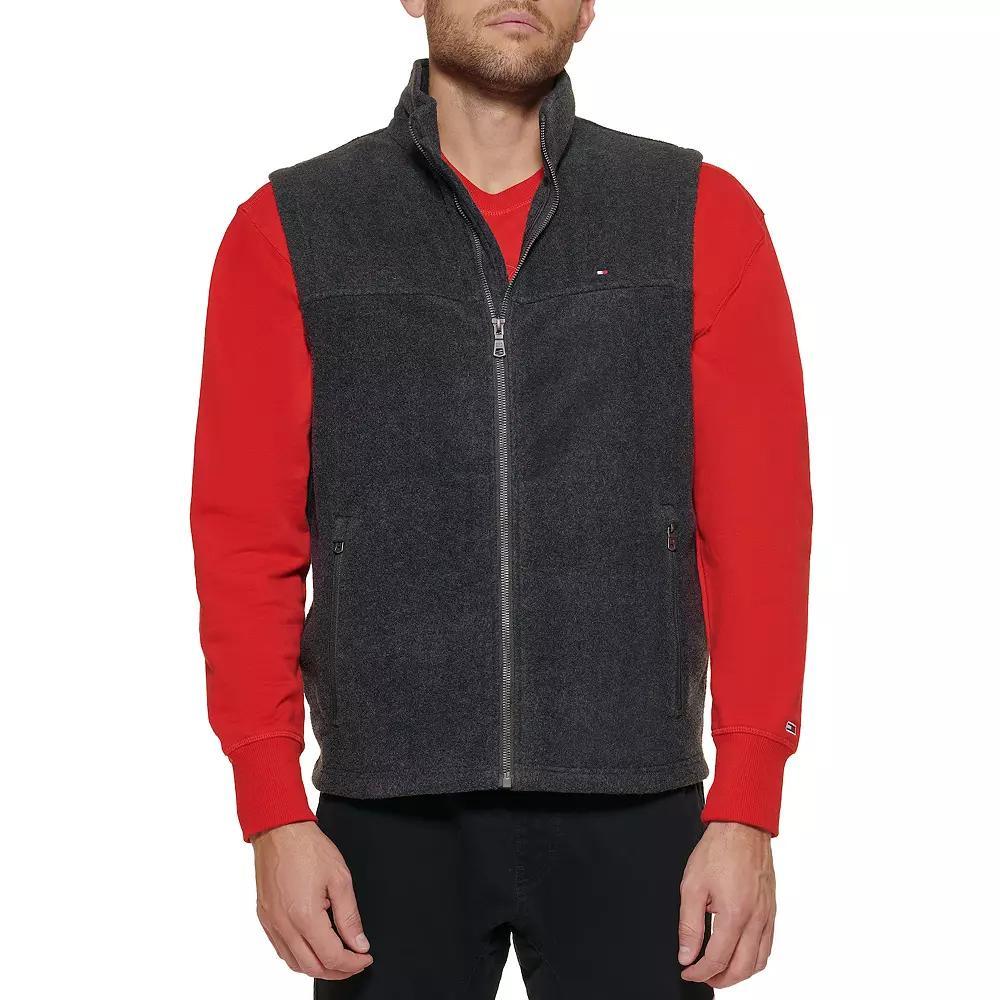 Big & Tall Tommy Hilfiger Fleece Vest with Stand Collar, Men's, Size: Large Tall, Black Product Image