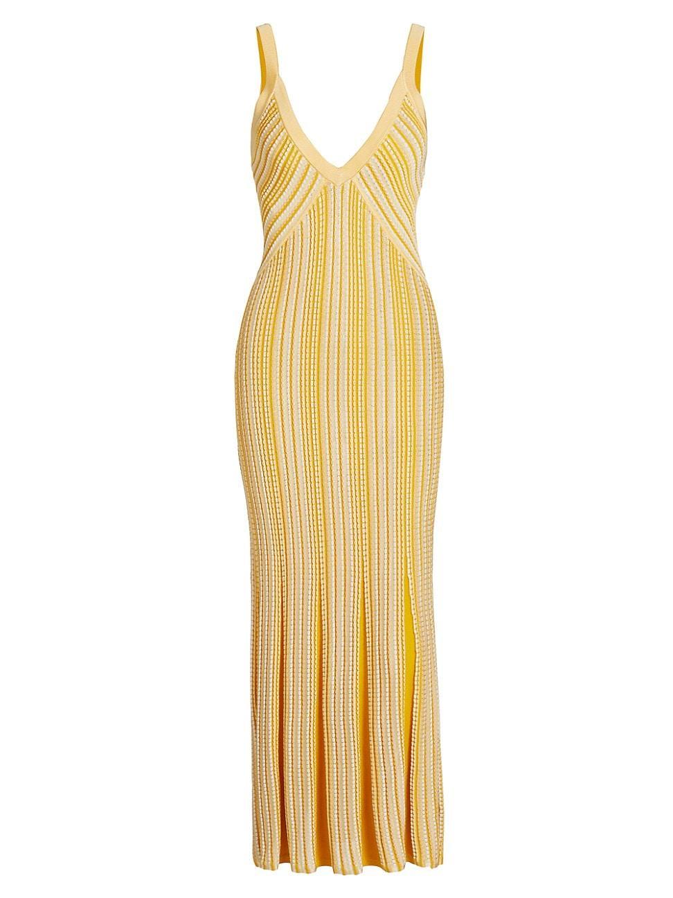 Womens Paetyn Striped Knit Sleeveless Midi-Dress Product Image