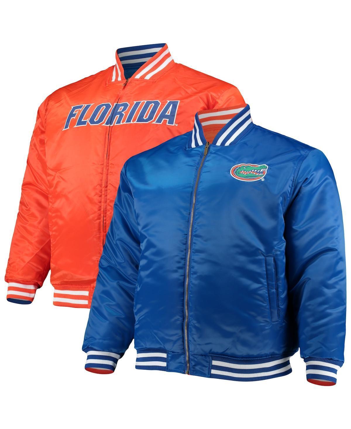 Men's Royal/Orange Florida Gators Big & Tall Reversible Satin Full-Zip Jacket, Size: XLT, Blue Product Image