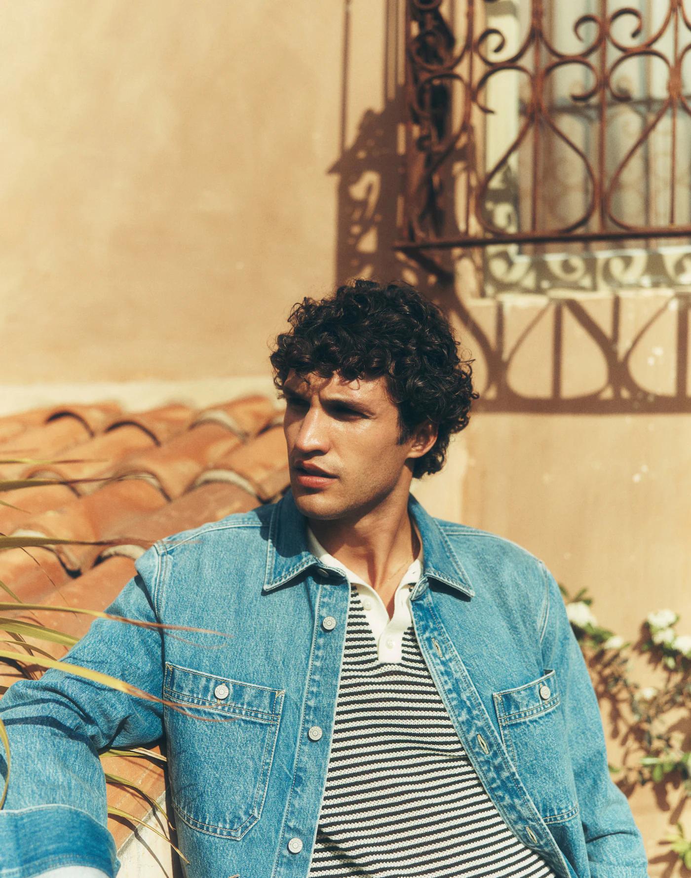 Pointelle-Stripe Sweater Polo Product Image