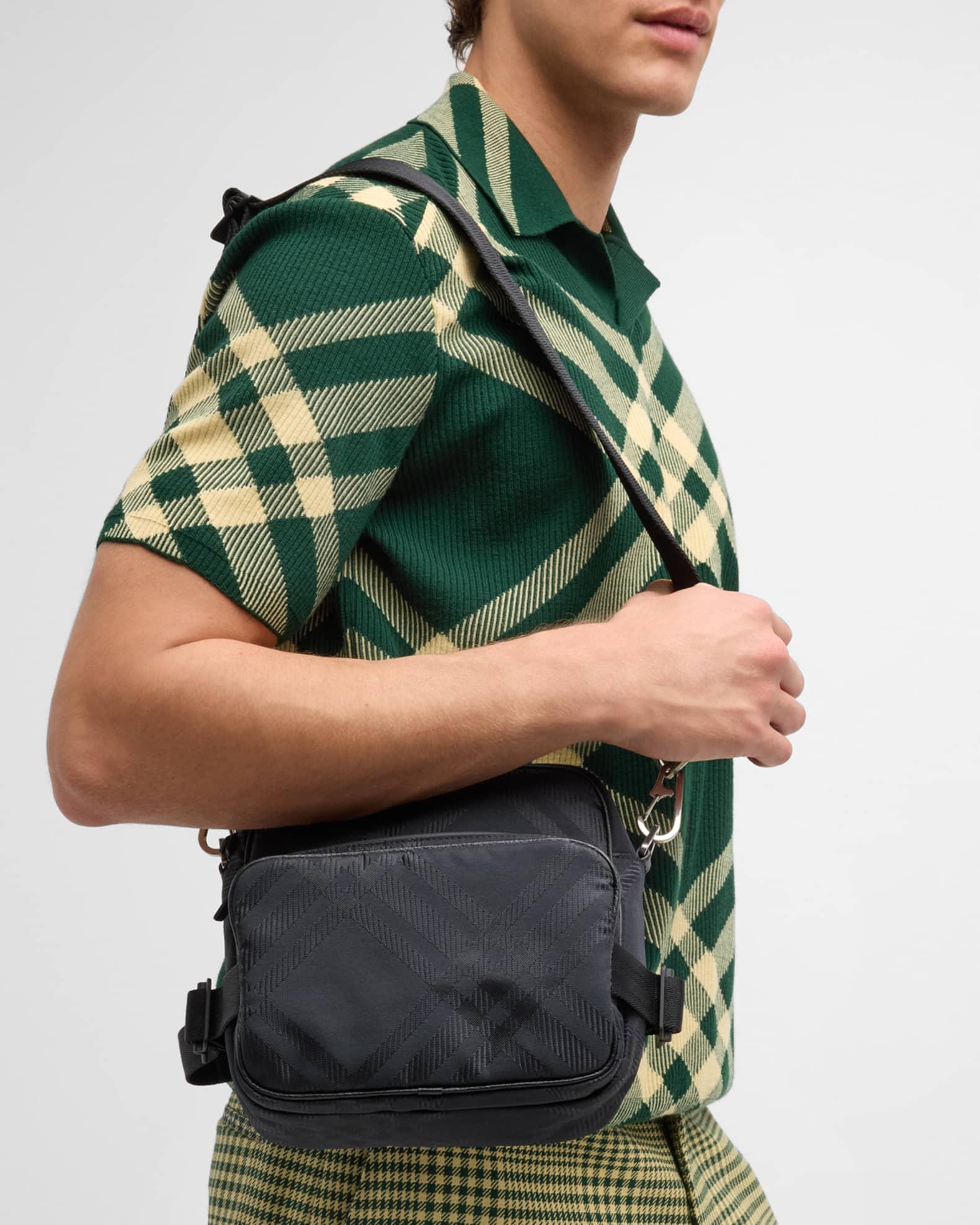 Men's Check Jacquard Crossbody Bag Product Image