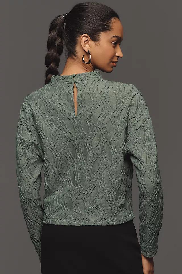 By Anthropologie Textured Funnel-Neck Top Product Image
