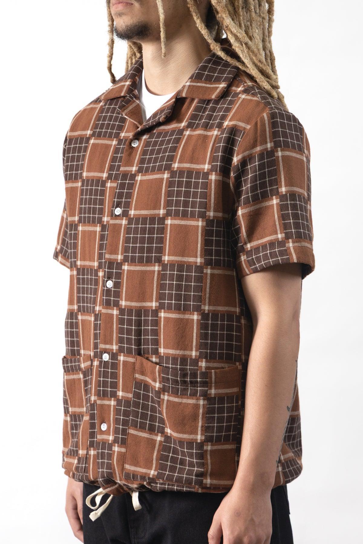 Blacksmith - Check Weave Resort Shirt - Brown Product Image