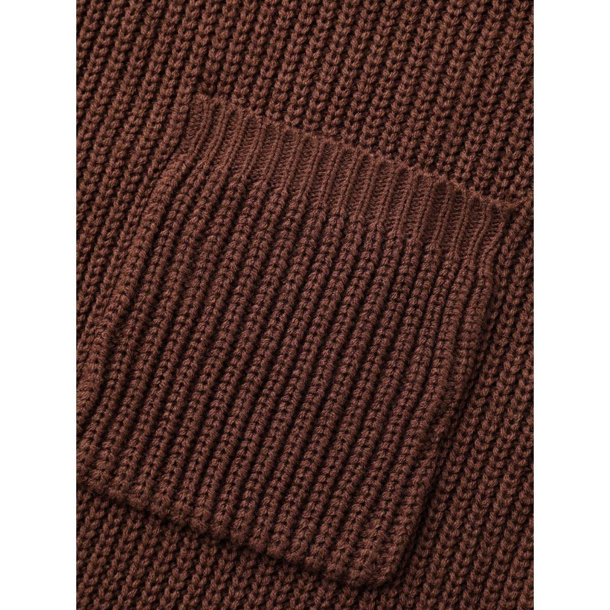 Plus Size Leopard Print Patchwork Lantern Sleeve Cardigan Browncoffeecolor Women Casual Loose Long Sleeve Everyday Cardigans BloomChic 14-16/1X Product Image