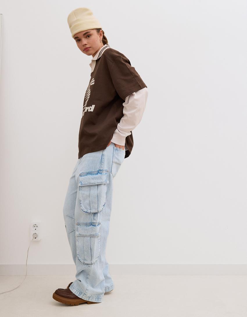 Multi-pocket cargo jeans Product Image