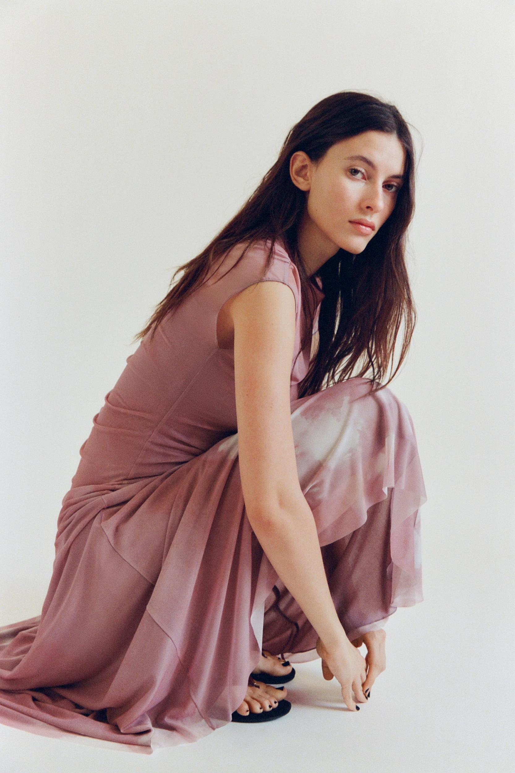 RUCHED TULLE DRESS Product Image