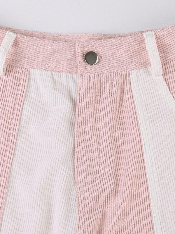 Patchwork Corduroy Cargo Pants Product Image