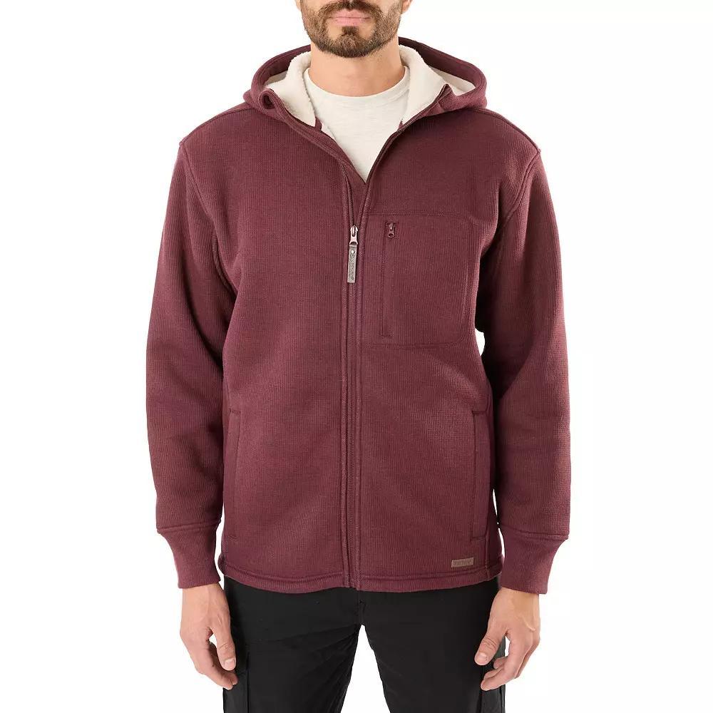 Big & Tall Smith's Workwear Sherpa-Lined Thermal Full-Zip Hooded Shacket, Men's, Size: 3XB, Grey Hazelnut Product Image