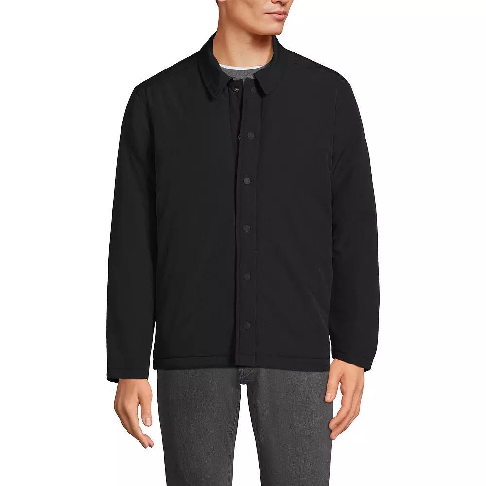 Men's Lands' End Commuter Refined Non Quilted Shirt Jacket, Size: Large, Evening Green Product Image