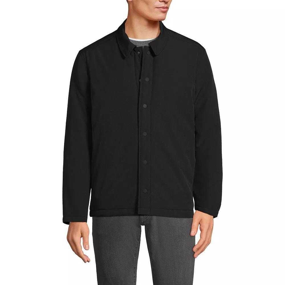 Men's Lands' End Commuter Refined Non Quilted Shirt Jacket, Size: Large, Evening Green Product Image