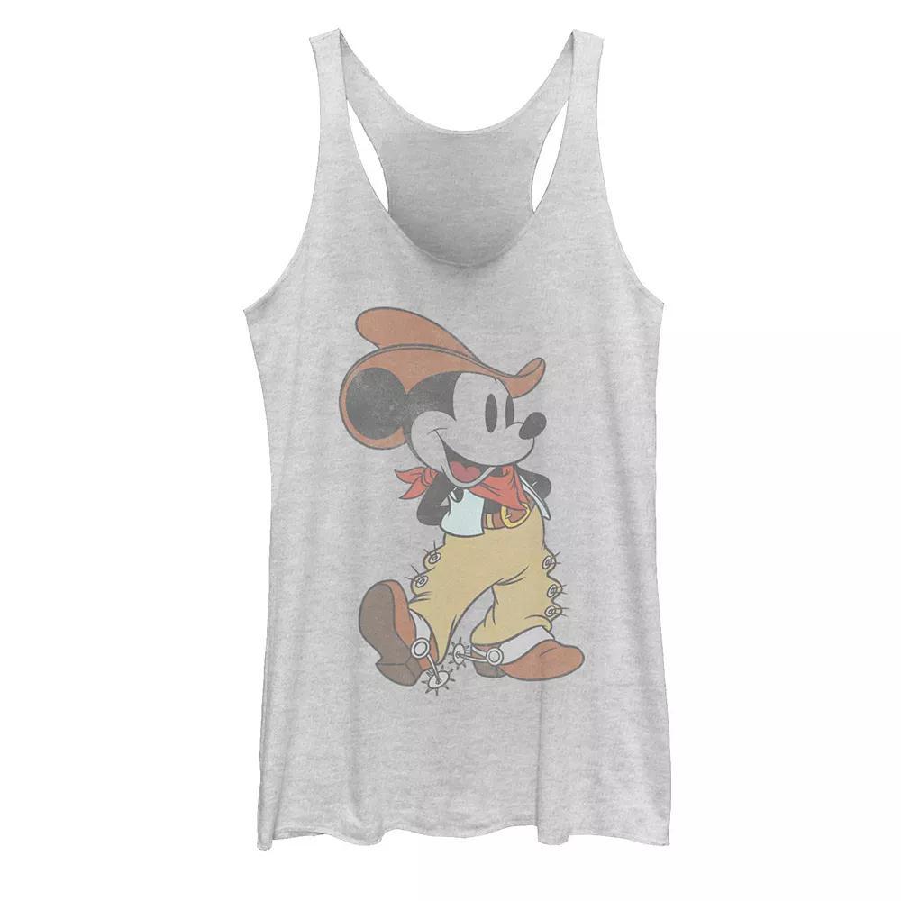 Disney's Mickey & Friends Western Mickey Racerback Tank Top, Girl's, Size: XL, White Grey Product Image