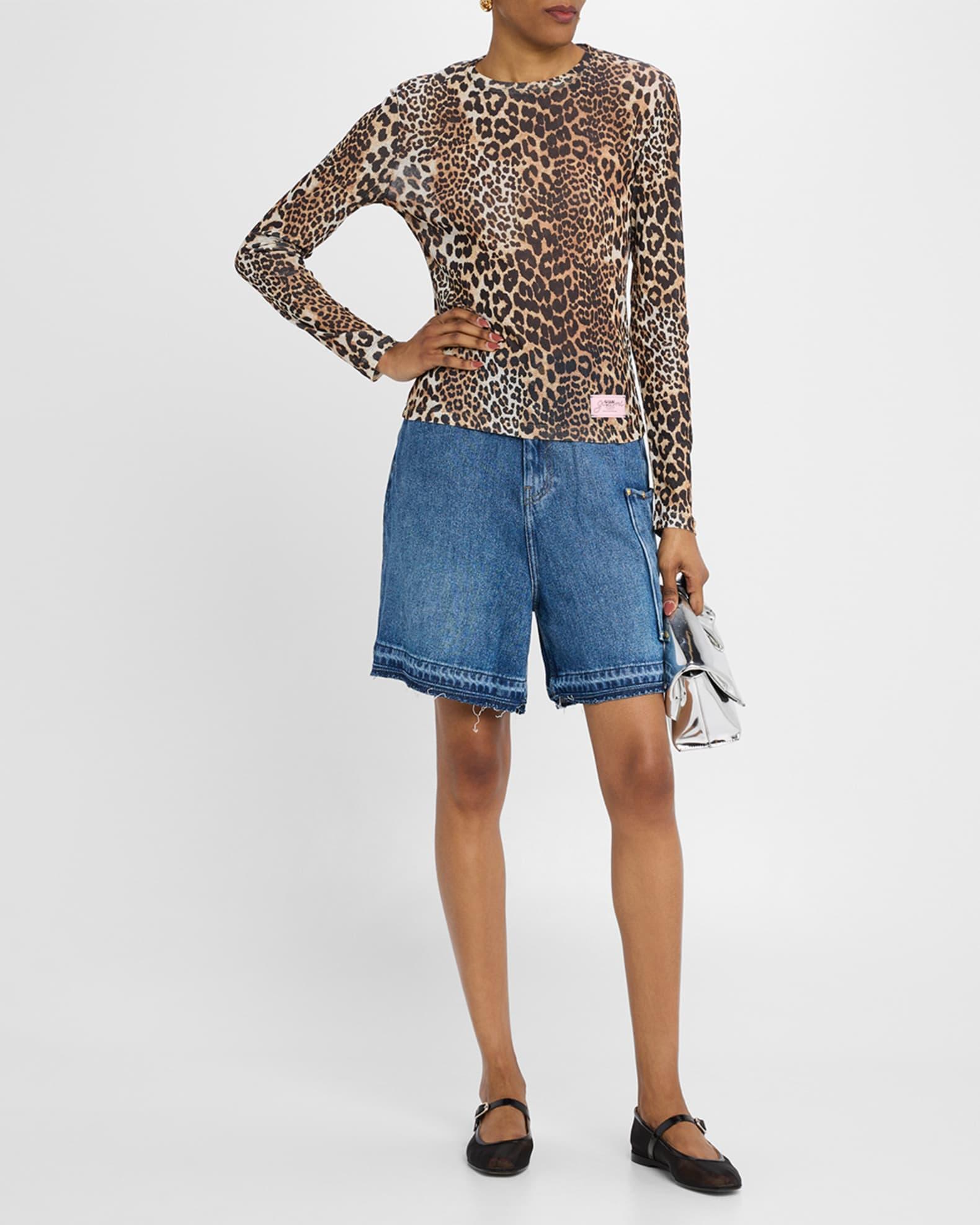 Leopard-Print Long-Sleeve Top Product Image