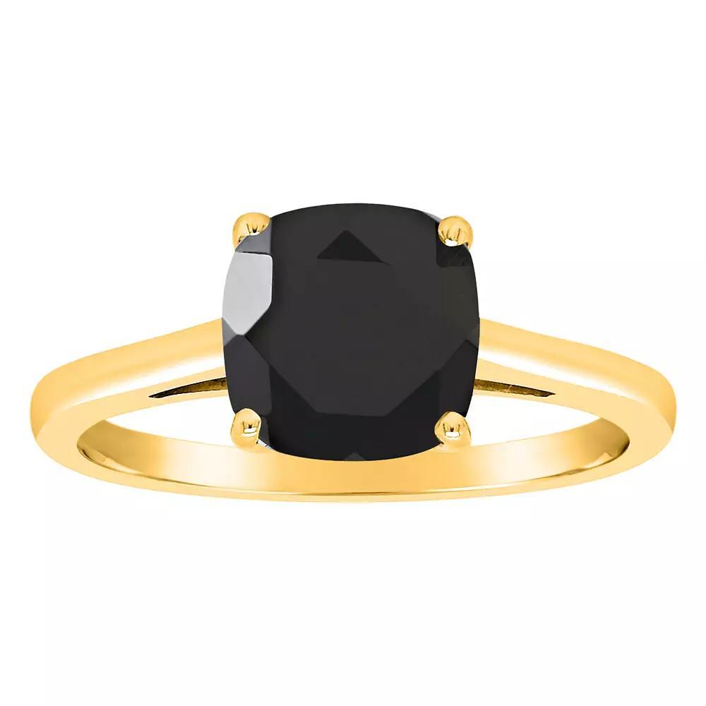 Alyson Layne 14k Gold Cushion Black Onyx Solitaire Ring, Womens Product Image