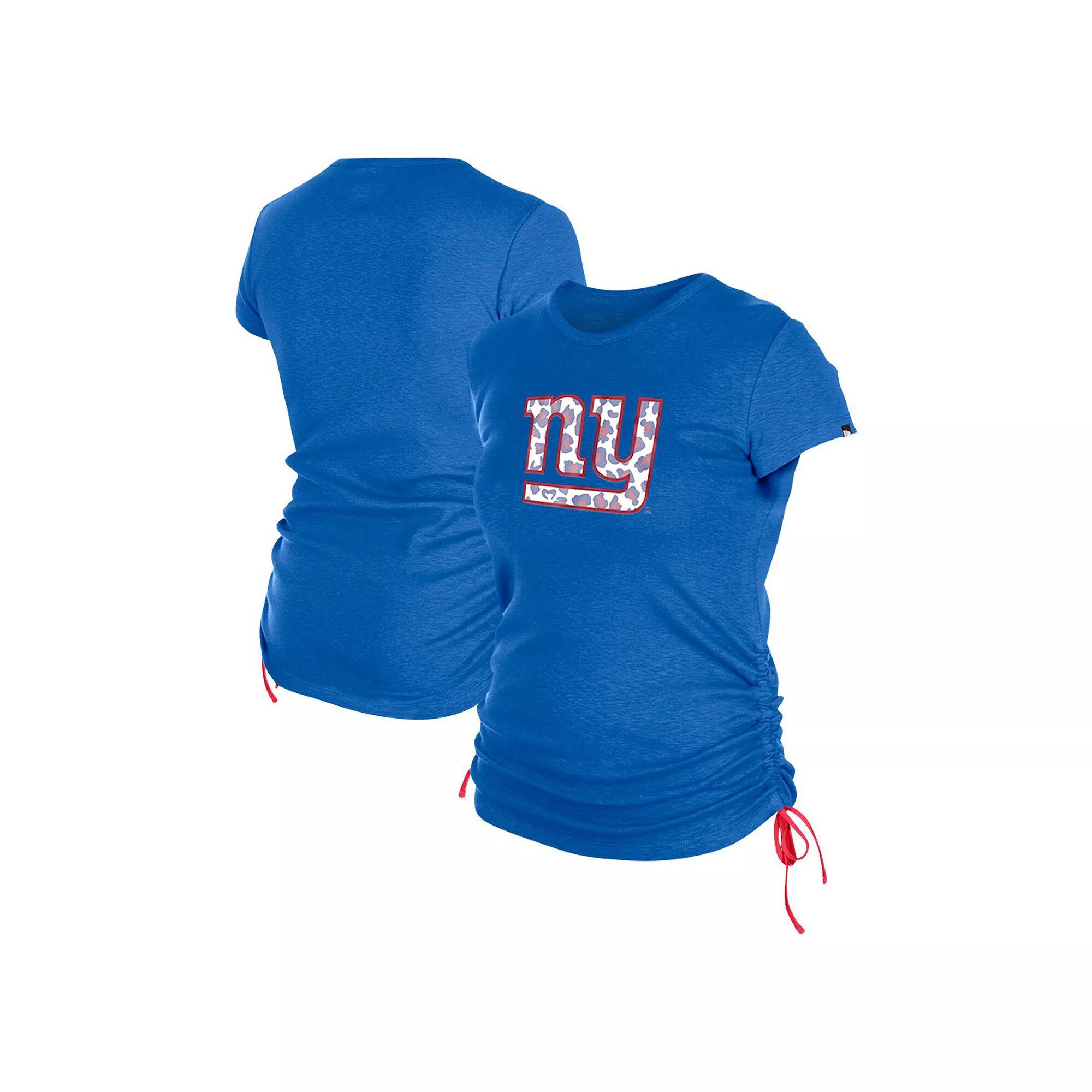 Women's New Era Royal New York Giants Ruched Side T-Shirt, Size: Medium, Blue Product Image