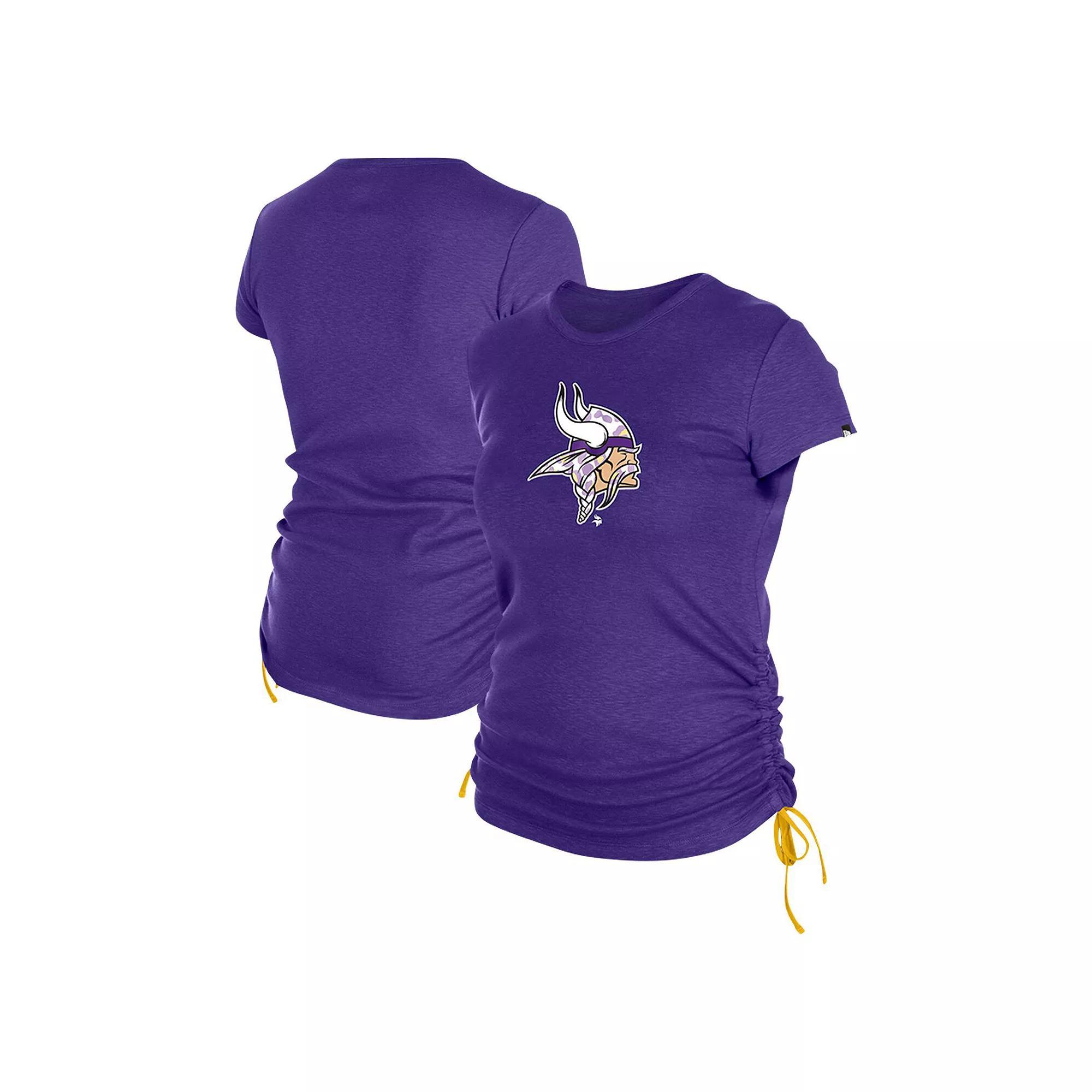 Women's New Era Purple Minnesota Vikings Ruched Side T-Shirt, Size: Small Product Image