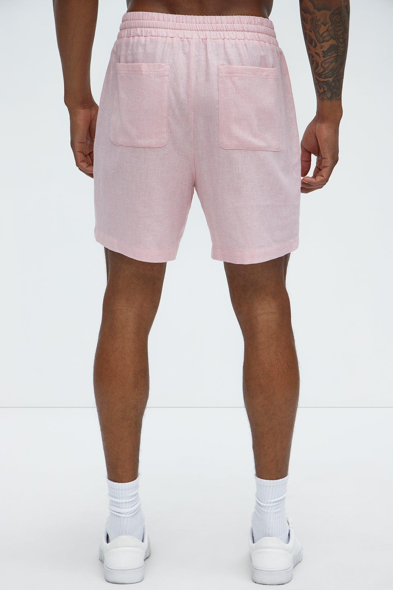 Bahamas Linen Shorts - Pink Product Image