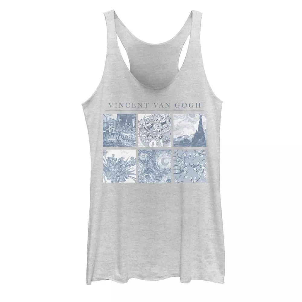 Juniors' Trendy Vincent van Gogh Blue Panels Tank Top, Girl's, Size: Large, White Grey Product Image