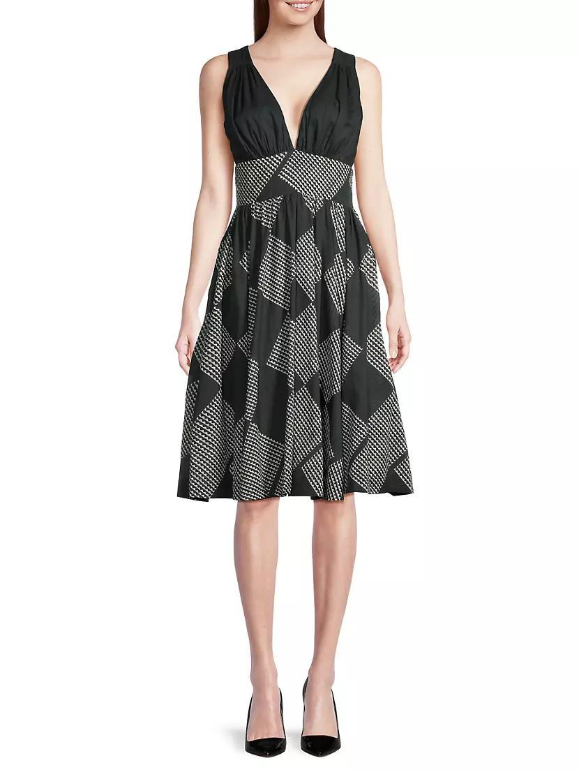 Diamond-Print Halter Dress Product Image