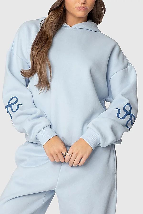 Edikted Bonney Bow Detail Hoodie Sweatshirt Womens at Urban Outfitters Product Image