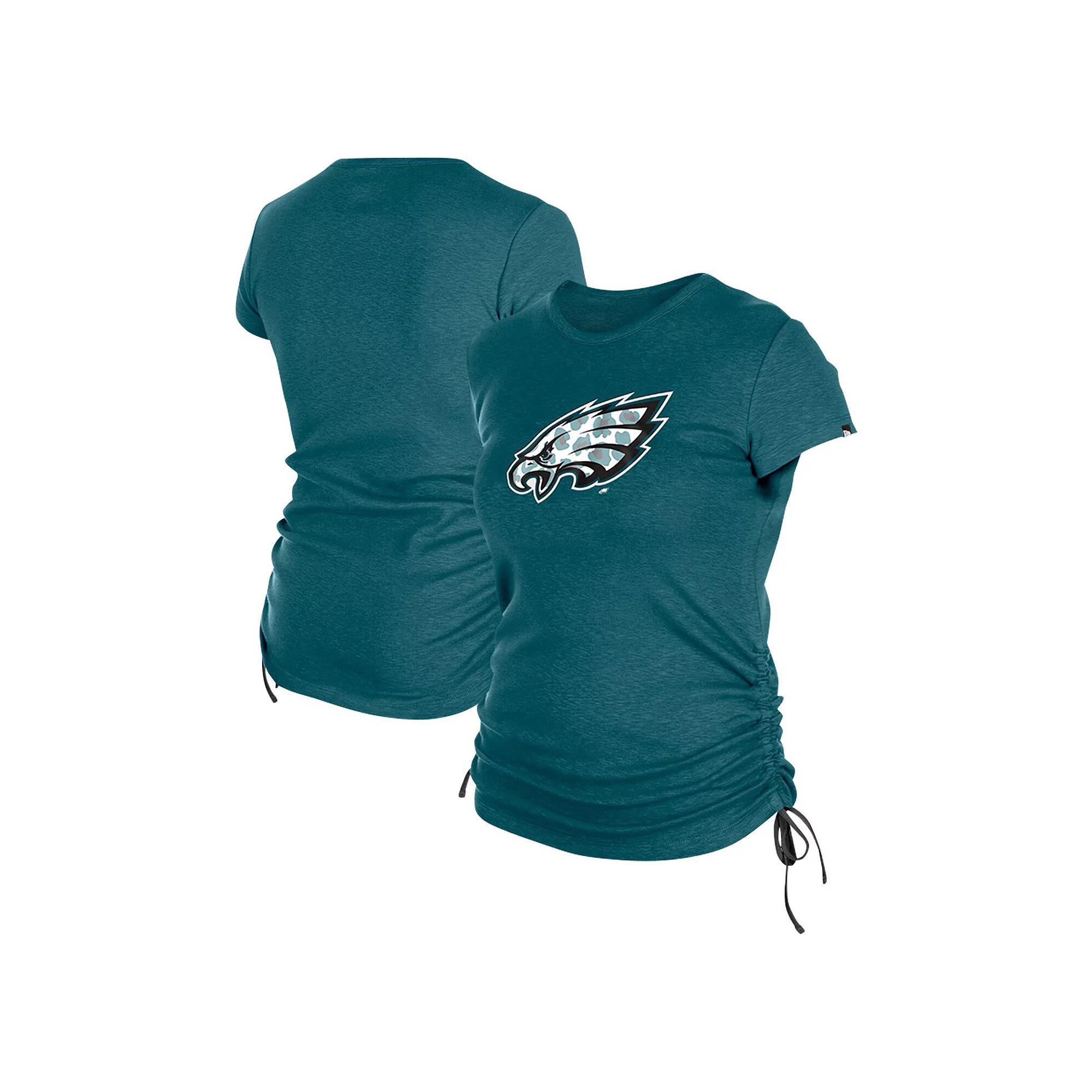 Women's New Era Midnight Green Philadelphia Eagles Ruched Side T-Shirt, Size: Small Product Image