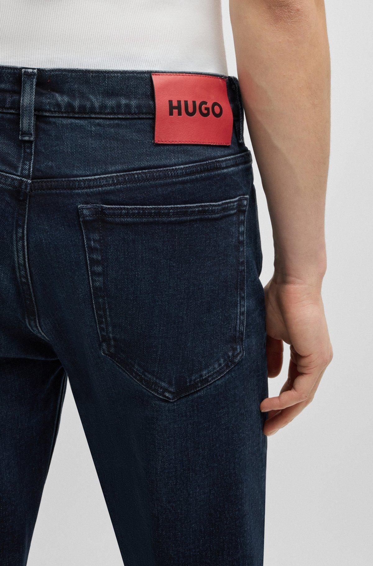 Slim-fit jeans in dark-blue stretch denim Product Image