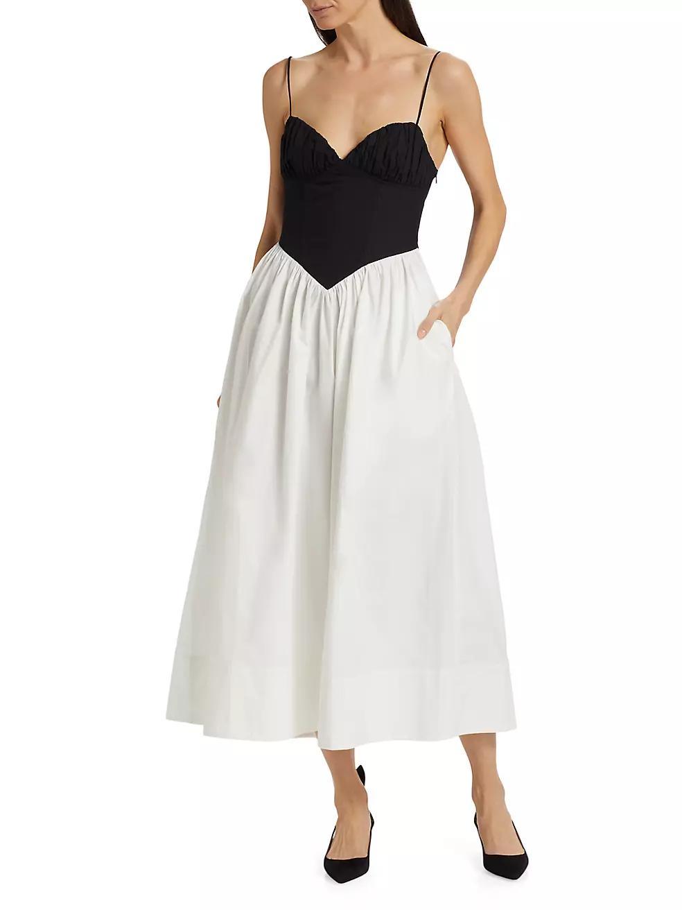 Carmine Cotton Fit & Flare Midi-Dress Product Image