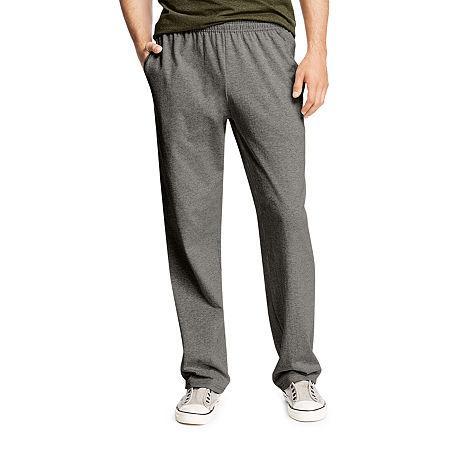 Hanes Essentials Mens Cotton Jersey Pants, 32 Charcoal Heather S Product Image