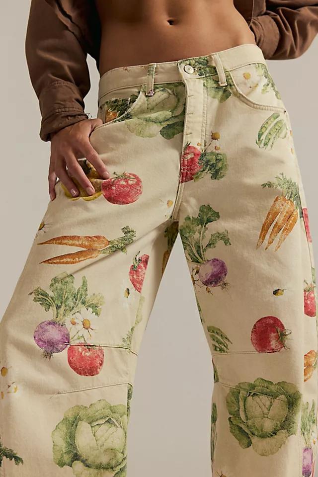 We The Free Good Luck Printed Barrel Jeans Product Image
