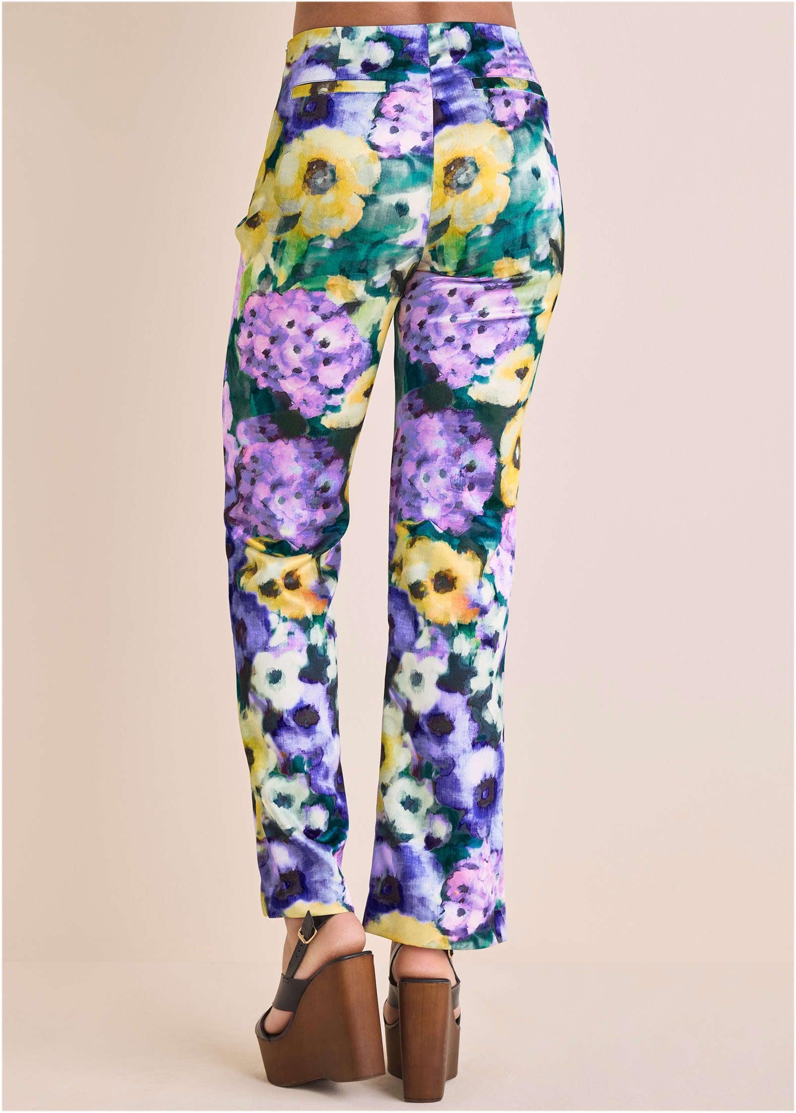 Satin Flare Pant - Monet's Garden Product Image