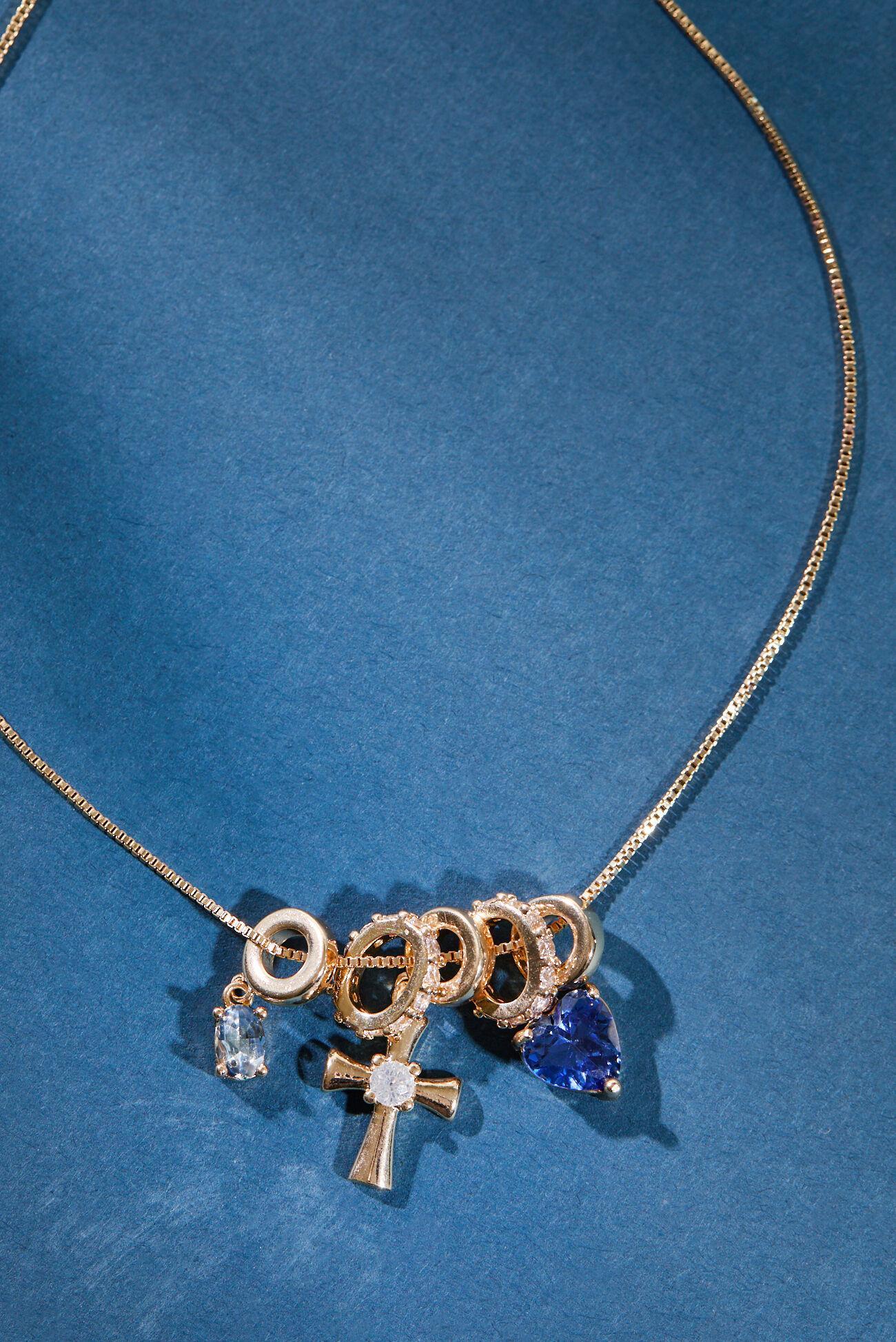 Heart Cross Charm Necklace Product Image