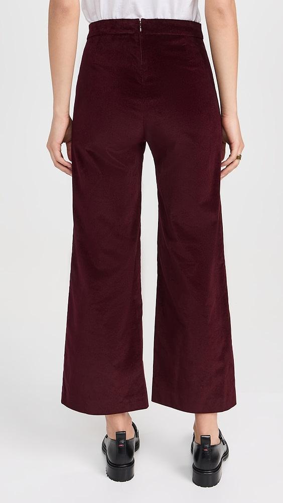 FRAME Cropped Velvet Wide Leg Trousers | Shopbop Product Image