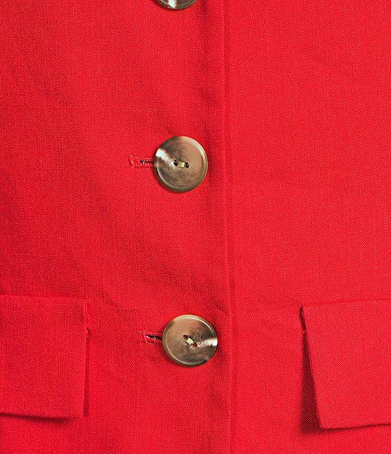 Antonio Melani Rhea Linen Blend Square Neck Sleeveless Faux Button Front Romper Product Image
