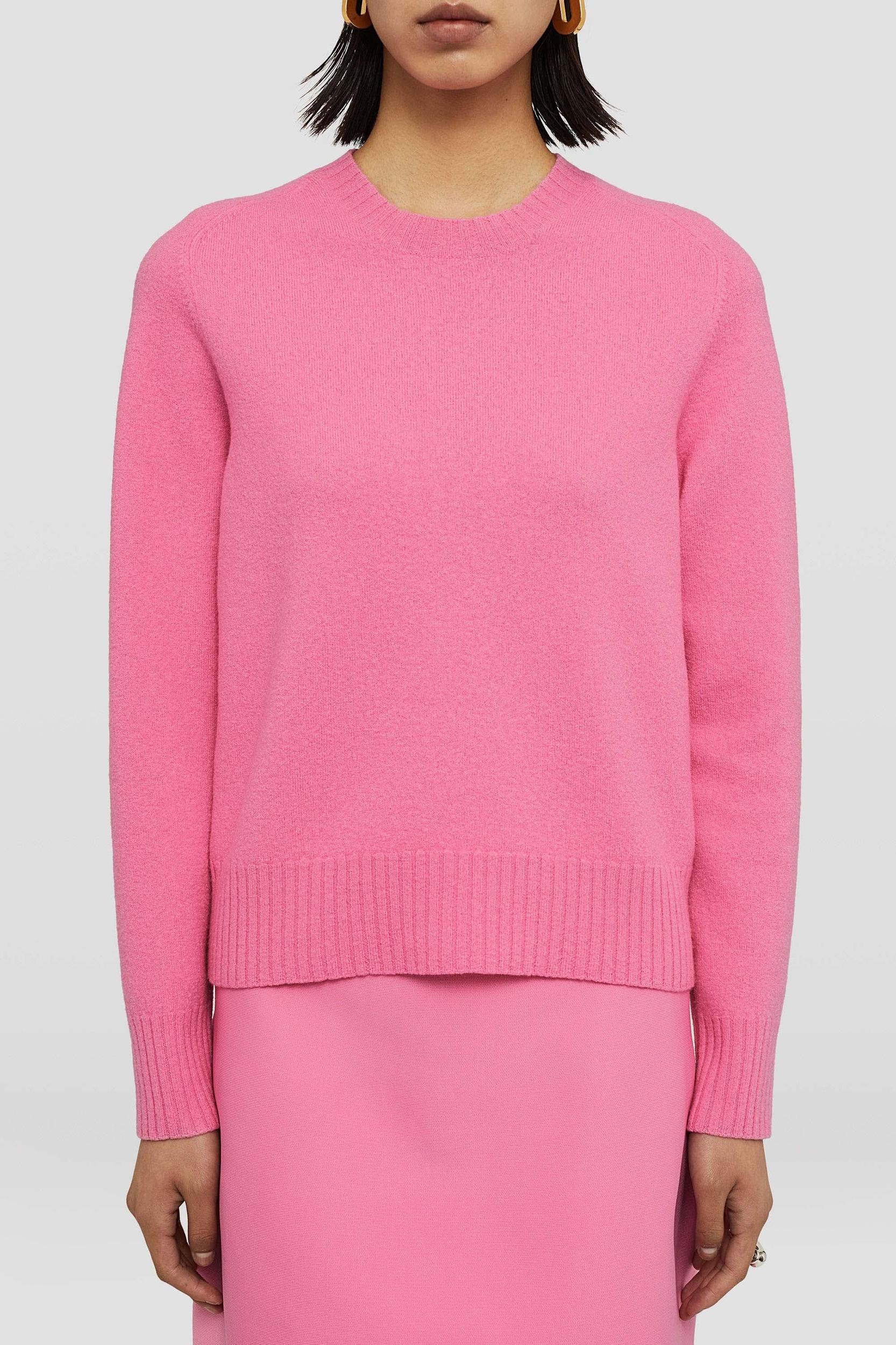 JIL SANDER Crew-neck Wool Jumper In Pink Product Image
