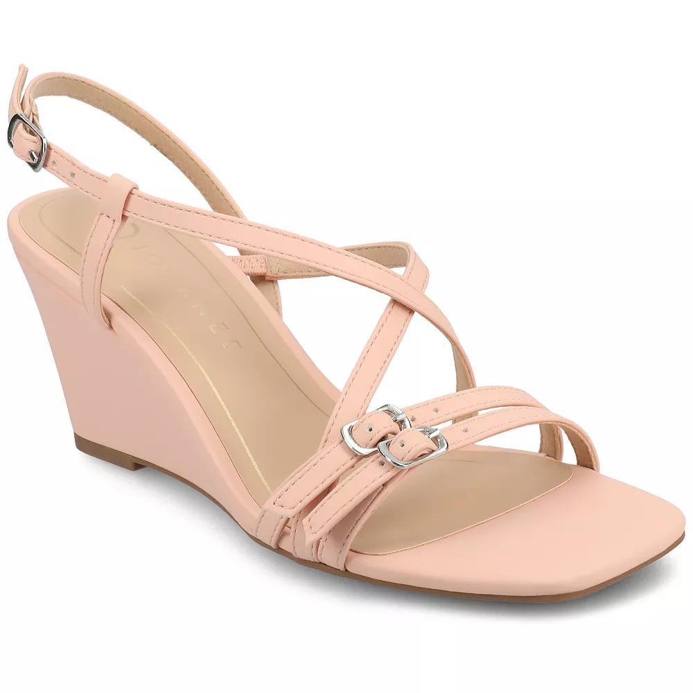 Journee Collection Clinne Womens Multi Strap Wedge Sandals Product Image