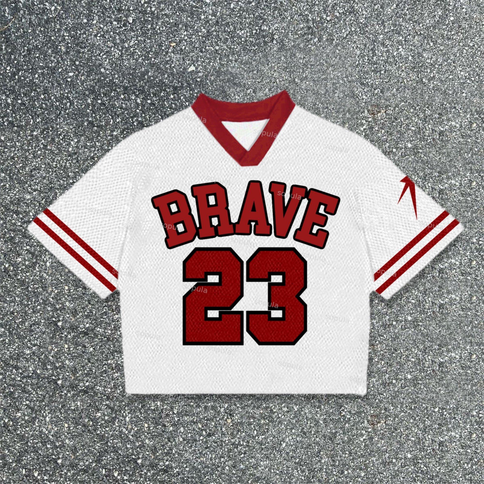 Sopula Brave No 23 Printed Blokette Blokecore V-Neck T-Shirt Product Image