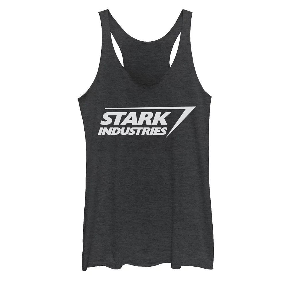 Juniors Marvel Iron Man Stark Industries Logo Tank Top, Girls Black Grey Product Image