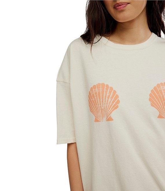 Free People We The Free Shell Graphic Print Crew Neck Short Sleeve Oversize Boxy Tee Product Image