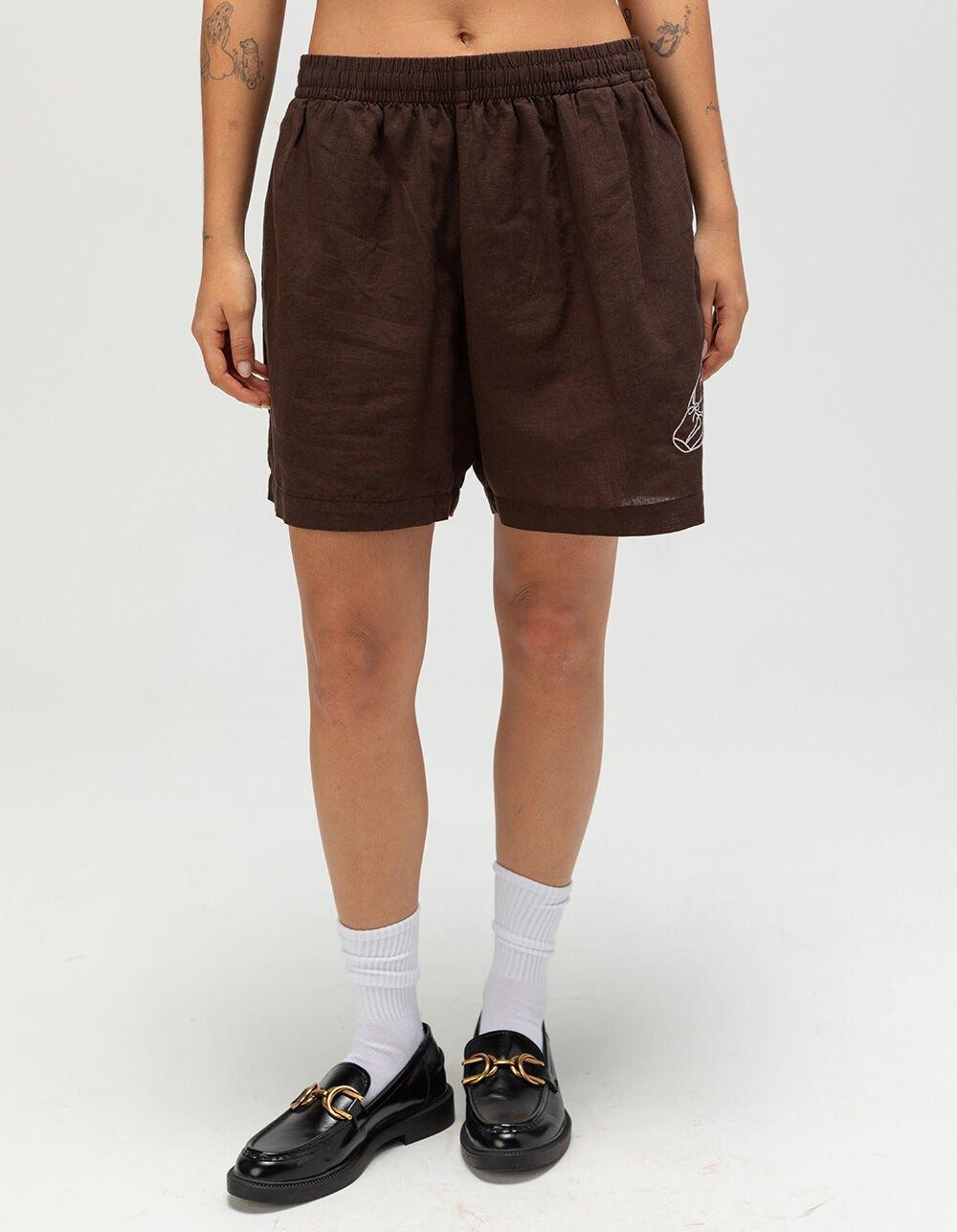 OBEY Slippers Womens Linen Shorts Product Image