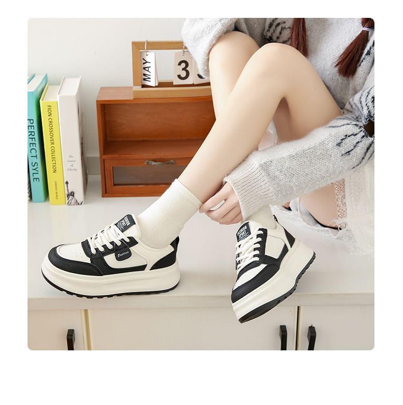 Platform Panel Fleece-Lined Sneakers Product Image