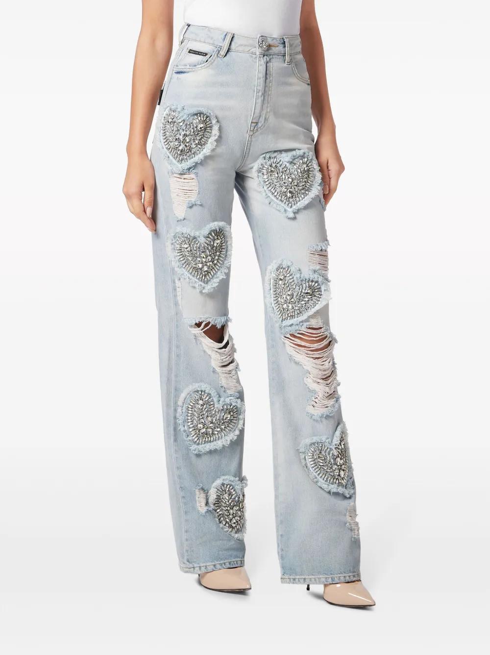 Heart high-rise wide-leg jeans Product Image