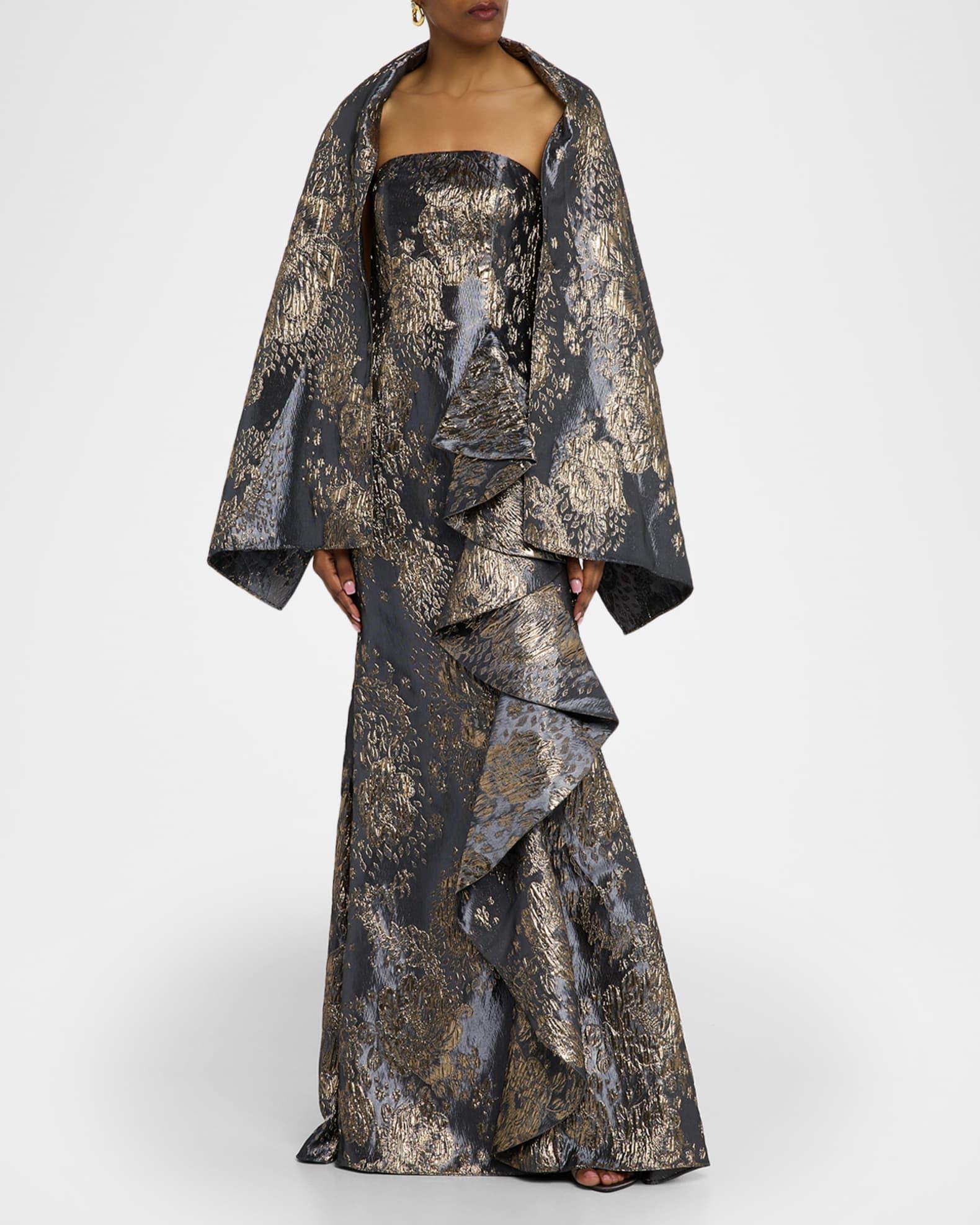 Strapless Metallic Jacquard Trumpet Gown Product Image