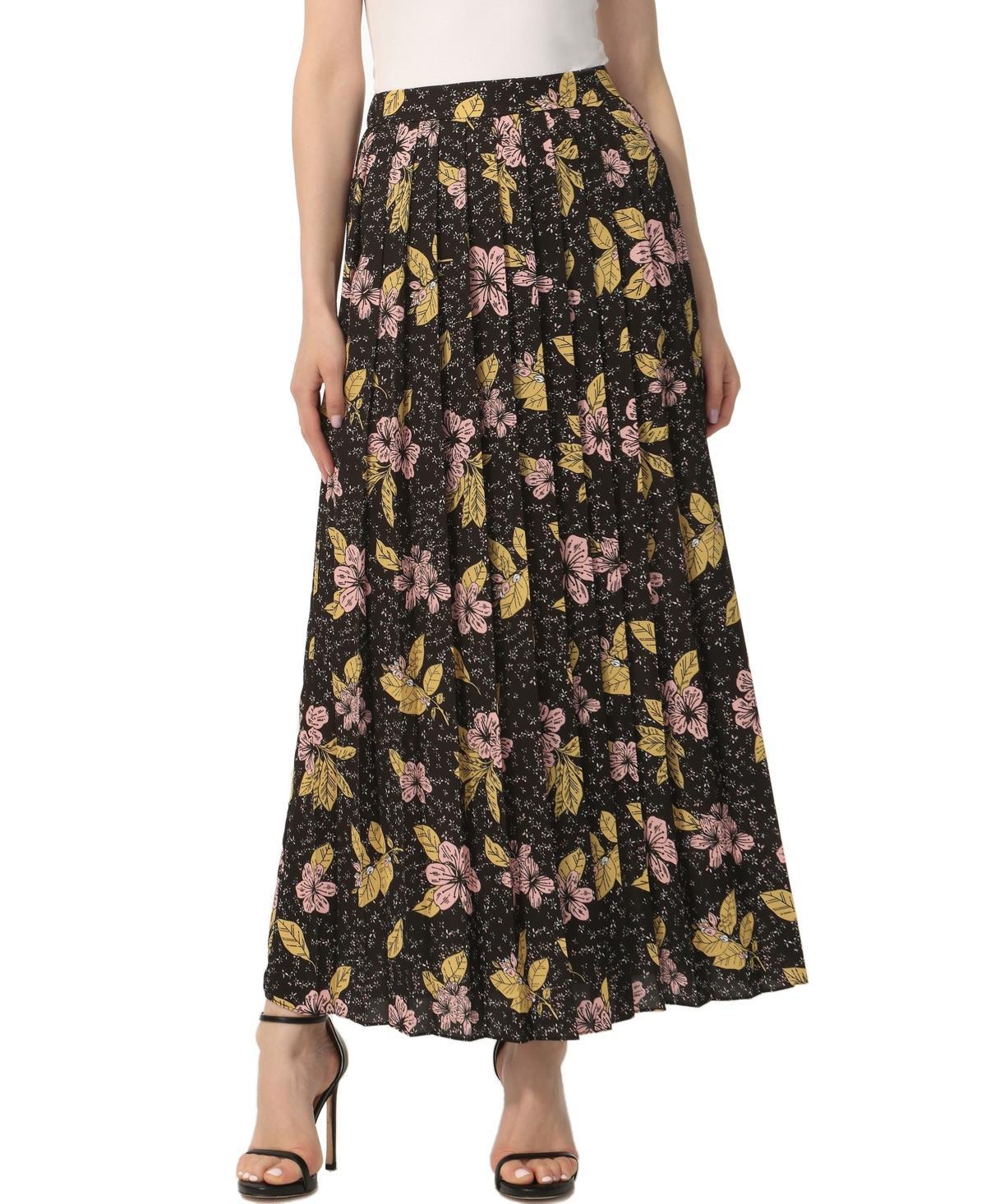 Kimi & Kai Women's Print Box Pleat Maxi Skirt in Purple Pink at Nordstrom, Size X-Large Product Image